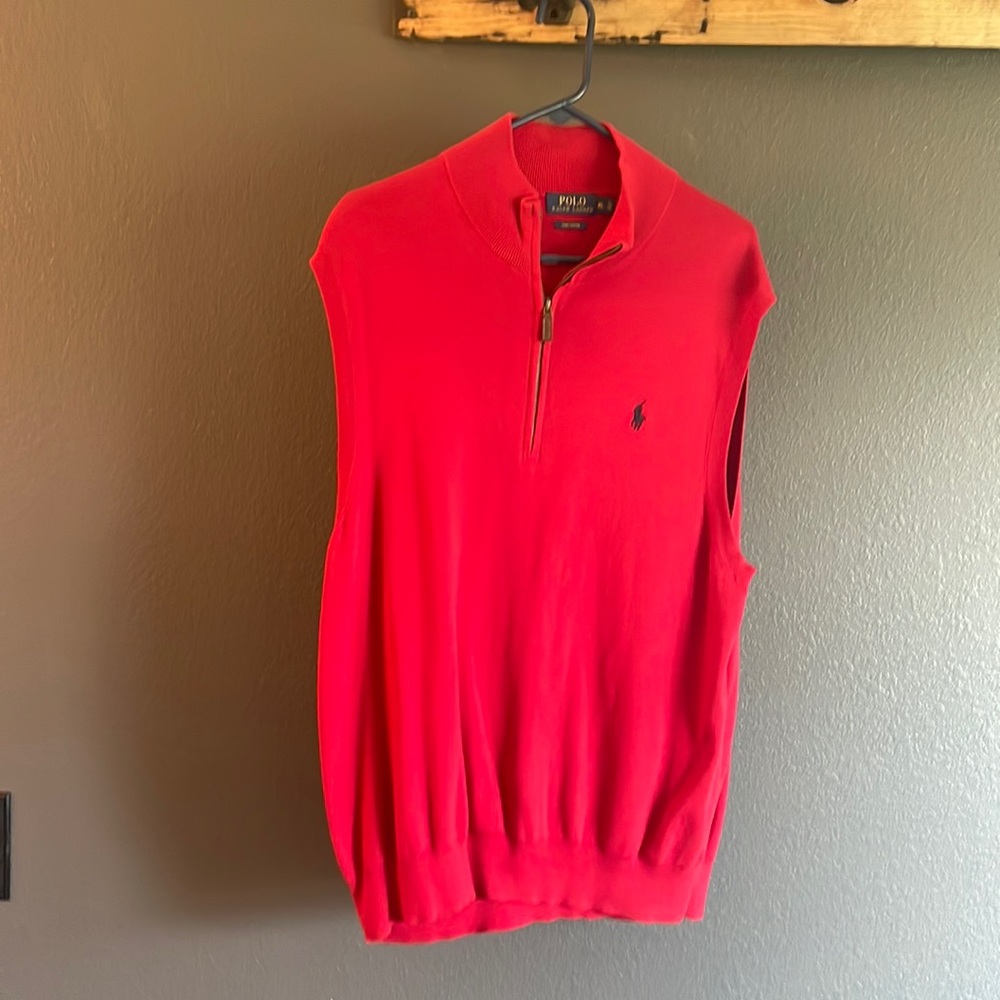 XL Polo Ralph Lauren vest red. 100% Pima Cotton. NWOT!